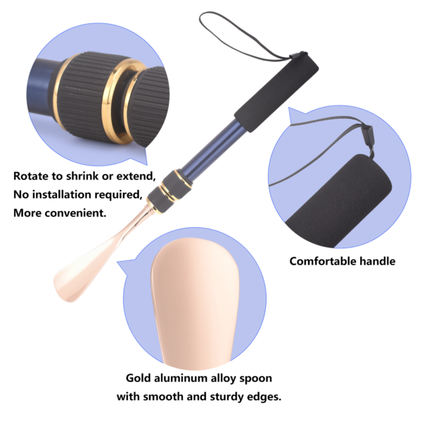Telescopic Metal Long Handle Shoe Horn - Image 3