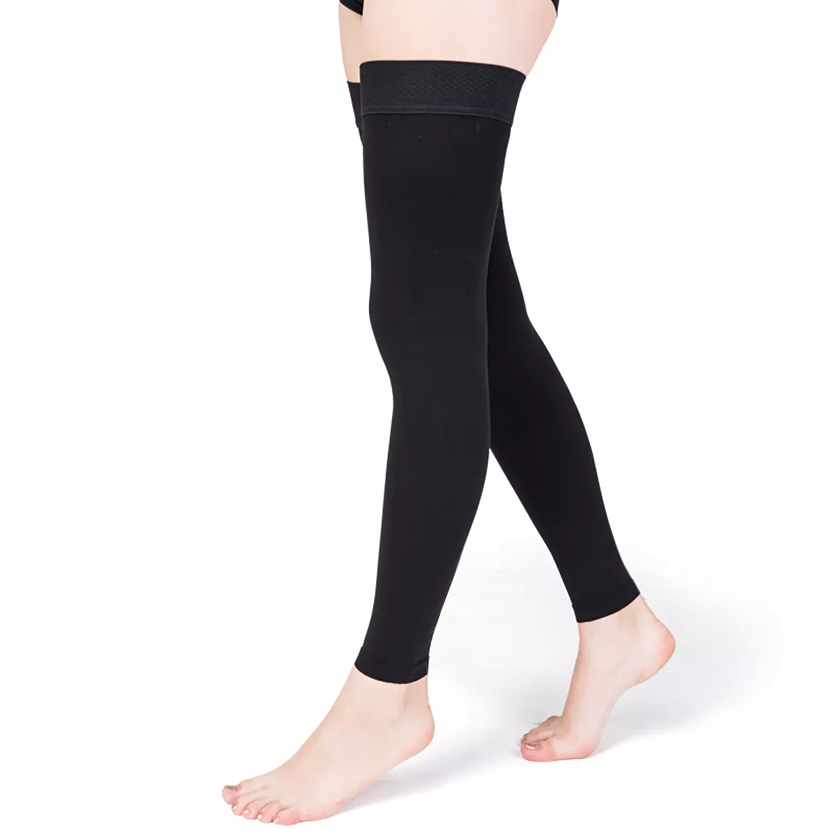 Varcoh ® 15-20 mmHg Women Thigh High Footless Compression Socks Black