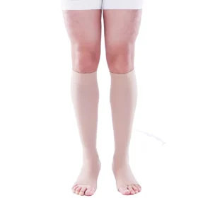 Varcoh ® 40-50 mmHg Men Knee High Open Toe Compression Socks Beige