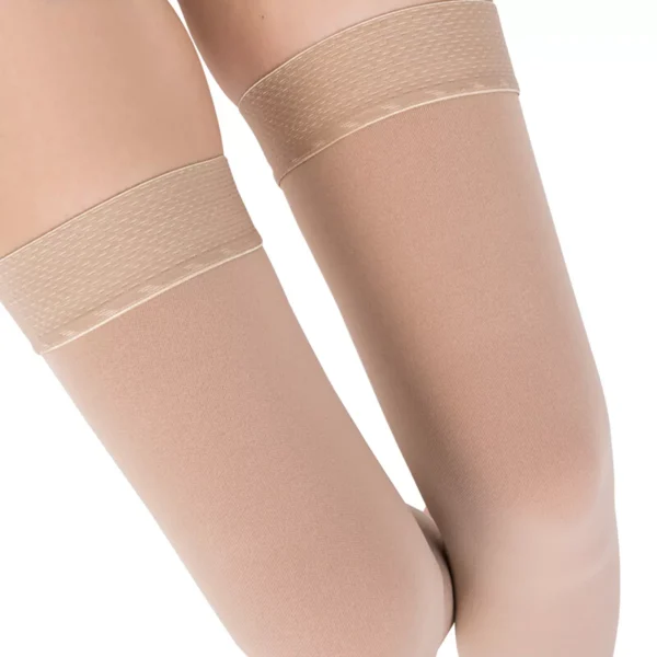 Varcoh ® 8-15 mmHg Women Thigh High Footless Compression Socks Beige