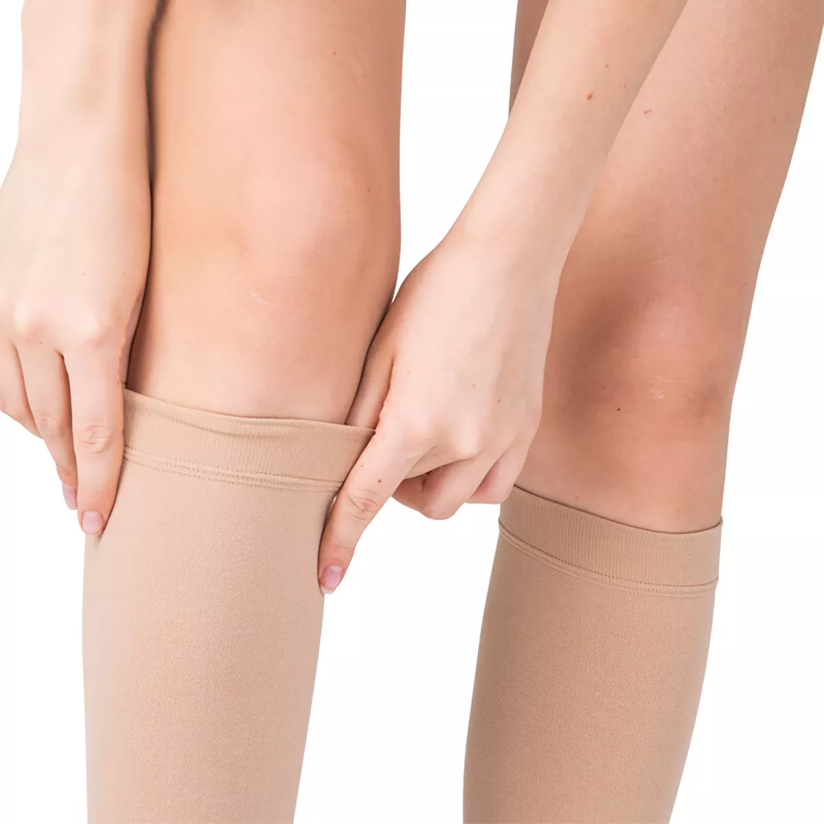 Varcoh ® 15-20 mmHg Women Knee High Closed Toe Compression Socks Beige