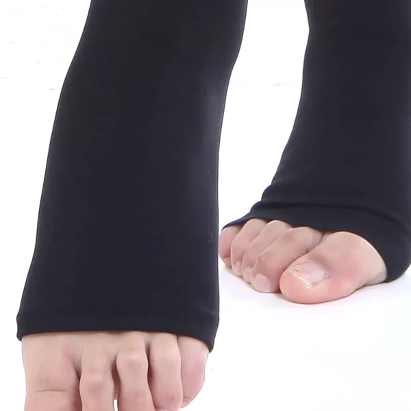 Varcoh ® 40-50 mmHg Men Knee High Open Toe Compression Socks Black