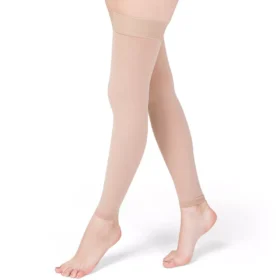 Varcoh ® 20-30 mmHg Women Thigh High Footless Compression Socks Beige