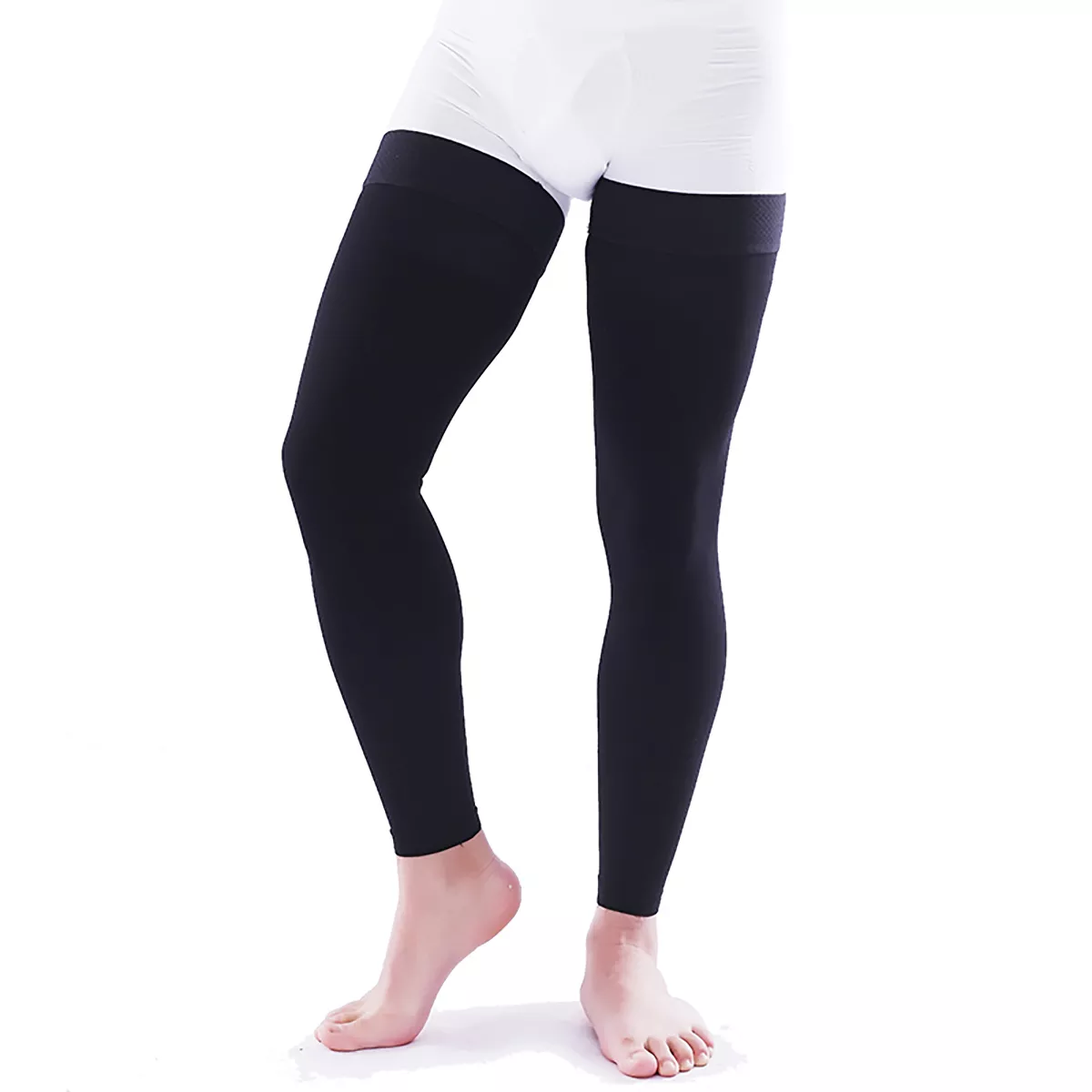 15-20 mmHg Men Thigh High Footless Compression Socks – Varcoh ® Compression  Socks