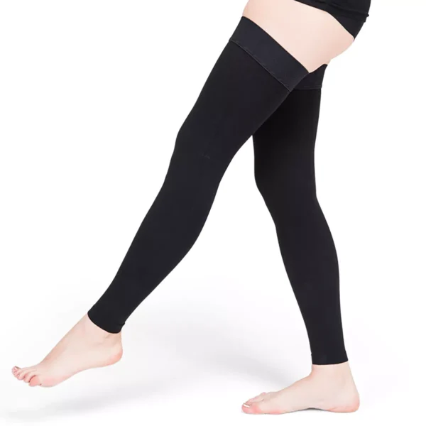 Varcoh ® 40-50 mmHg Women Thigh High Footless Compression Socks Black