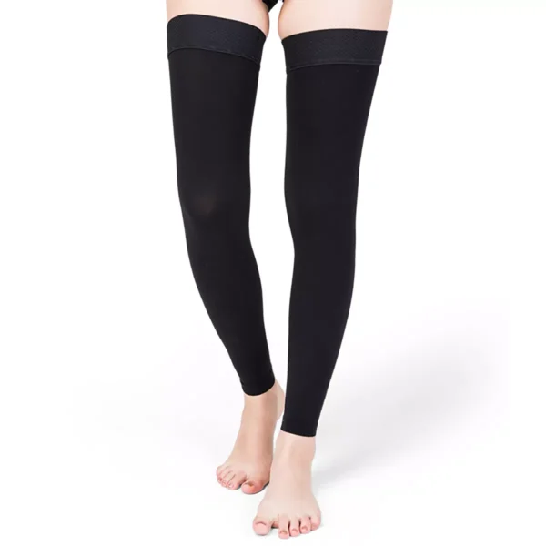 Varcoh ® 8-15 mmHg Women Thigh High Footless Compression Socks Black