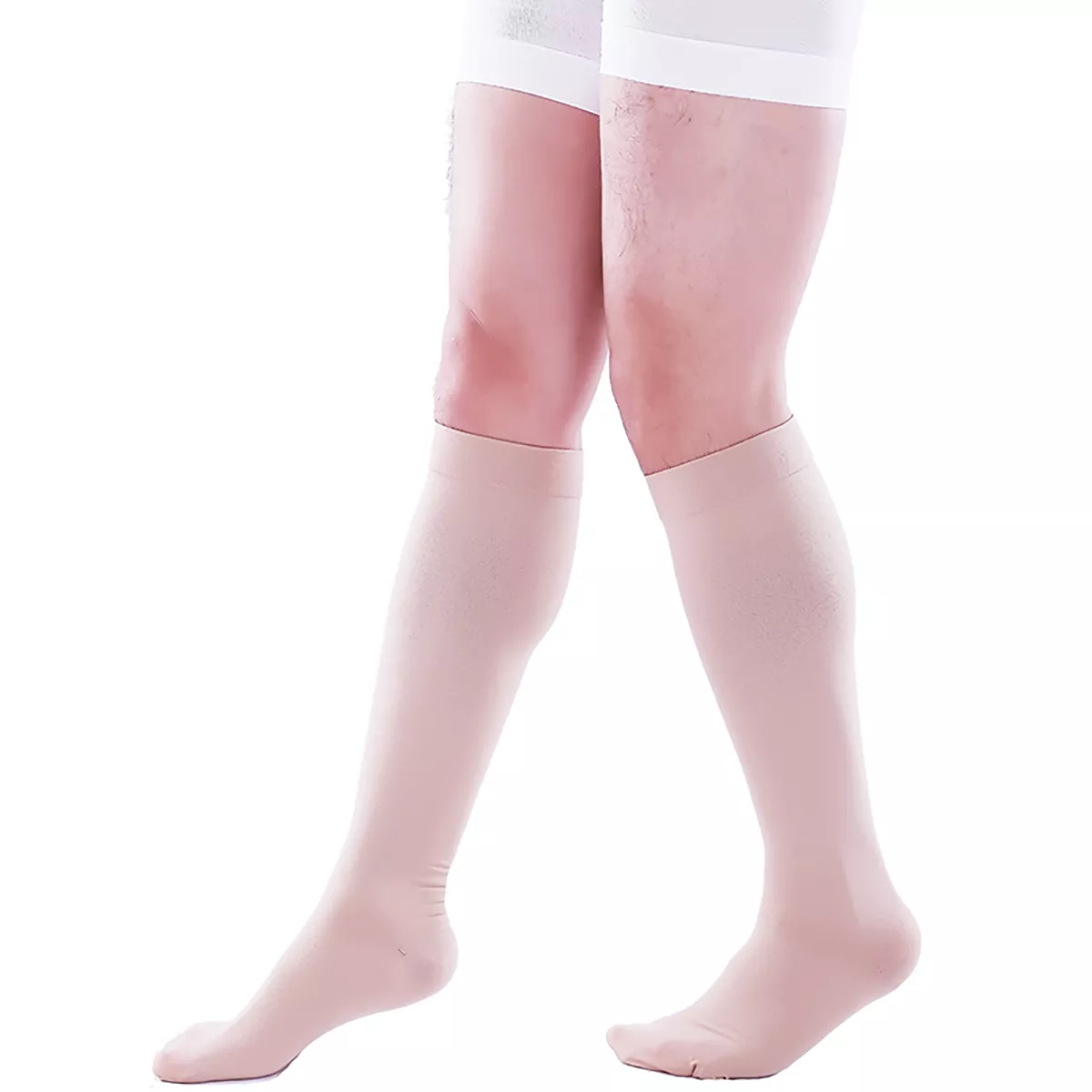 Varcoh ® 8-15 mmHg Men Knee High Closed Toe Compression Socks Beige