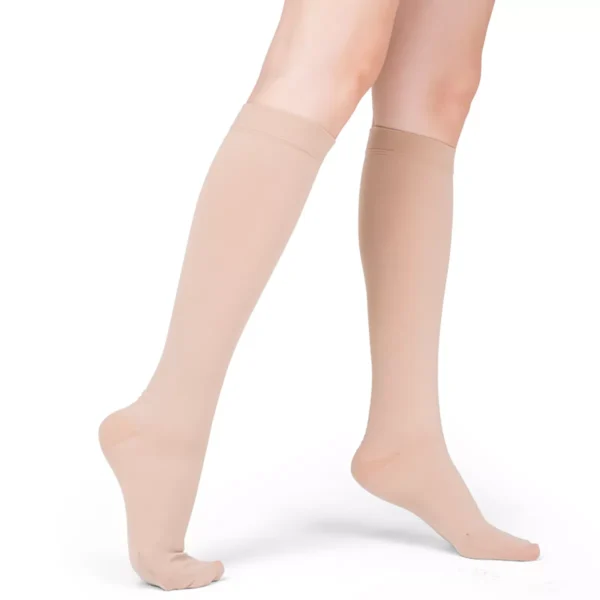 Varcoh ® 20-30 mmHg Women Knee High Closed Toe Compression Socks Beige