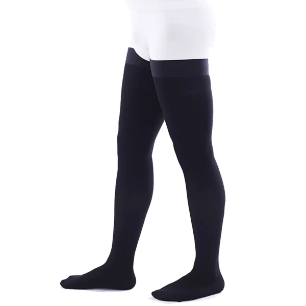 Varcoh ® 8 -15 mmHg Men Thigh High Closed Toe Compression Socks Black