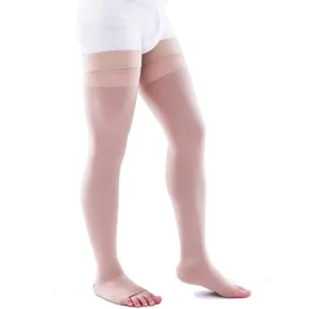 Varcoh ® 15-20 mmHg Men Thigh High Open Toe Compression Socks Beige