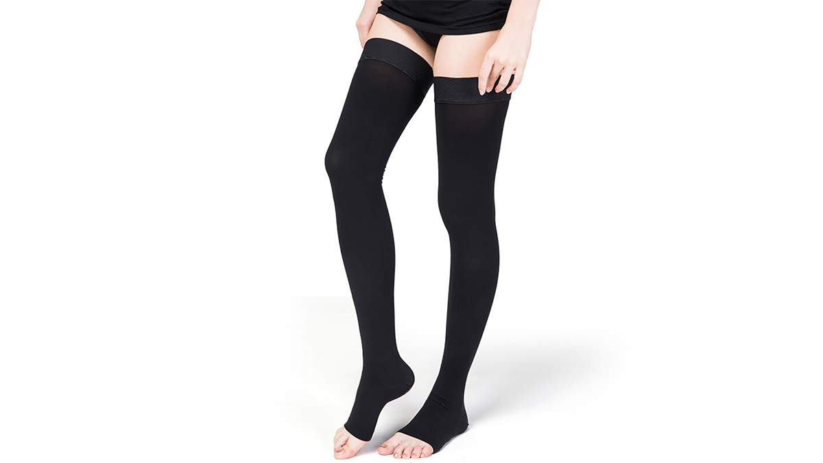 15-20 mmHg Women Thigh High Open Toe Compression Socks – Varcoh ® Compression  Socks