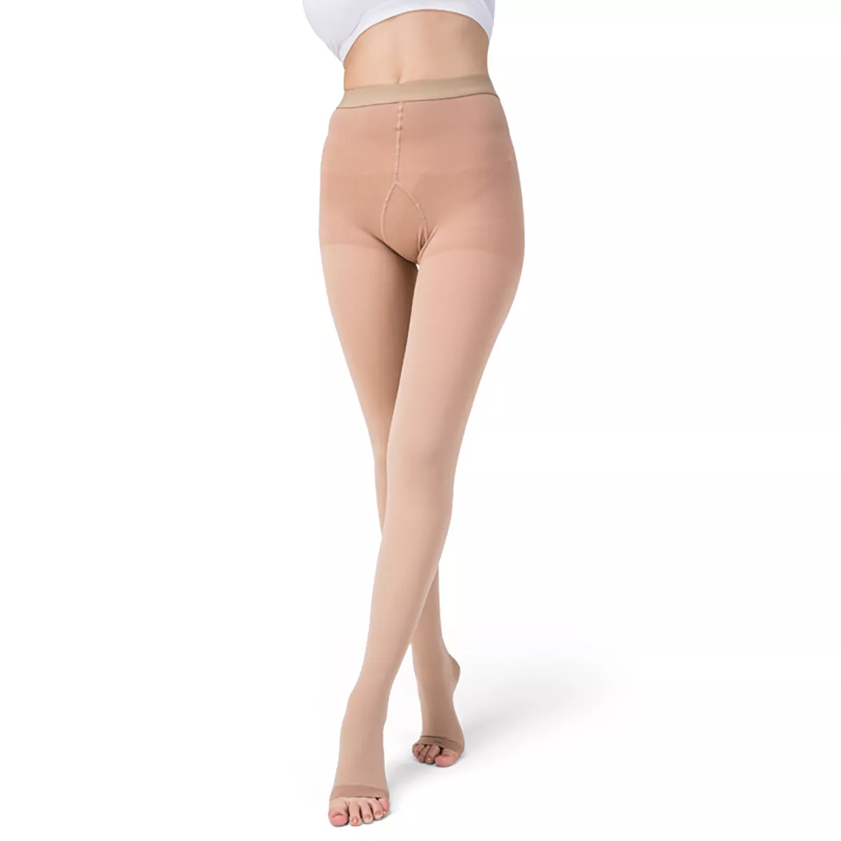 Varcoh ® 8-15 mmHg Women Open Toe Compression Pantyhose Beige