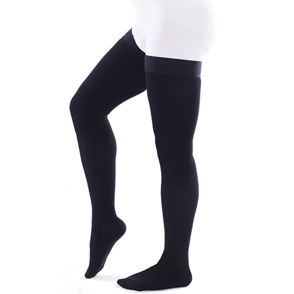 Varcoh ® 30-40 mmHg Men Thigh High Closed Toe Compression Socks Black