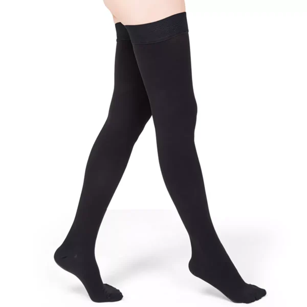 Varcoh ® 40-50 mmHg Women Thigh High Closed Toe Compression Socks Black