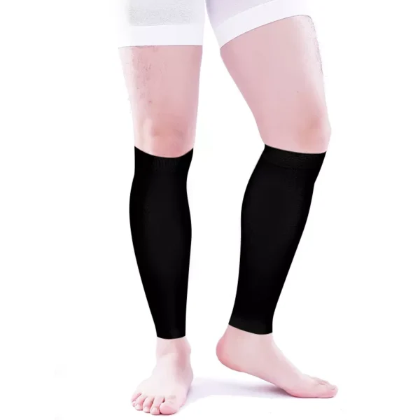 8-15 mmHg Men Calf Sleeve Compression Socks Black 1