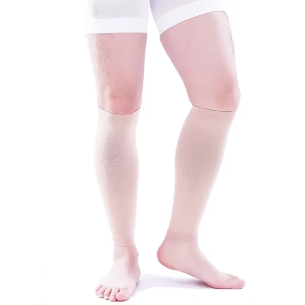 8-15 mmHg Men Calf Sleeve Compression Socks Beige 2